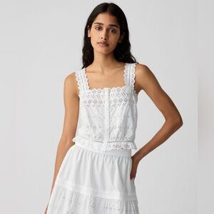 Gap x Doen Cropped Eyelet Top